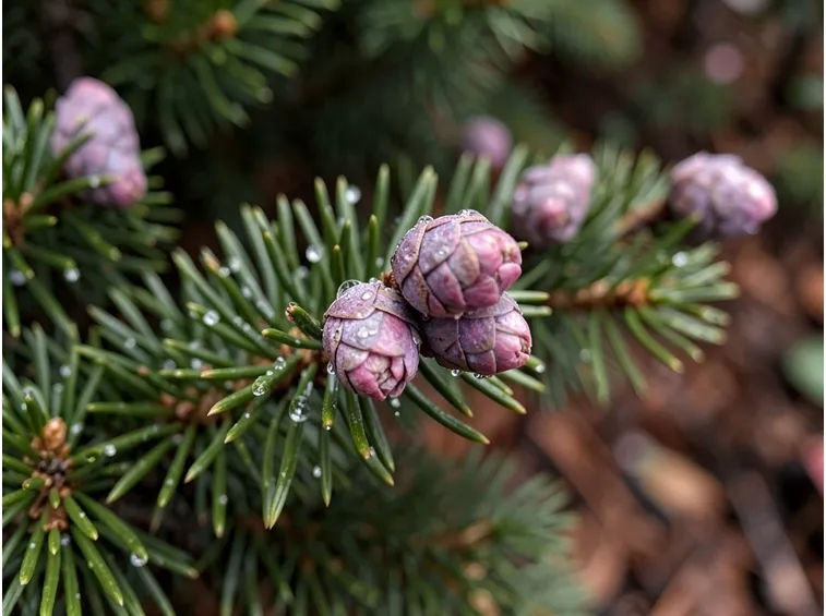 coni picea pungens in aprile