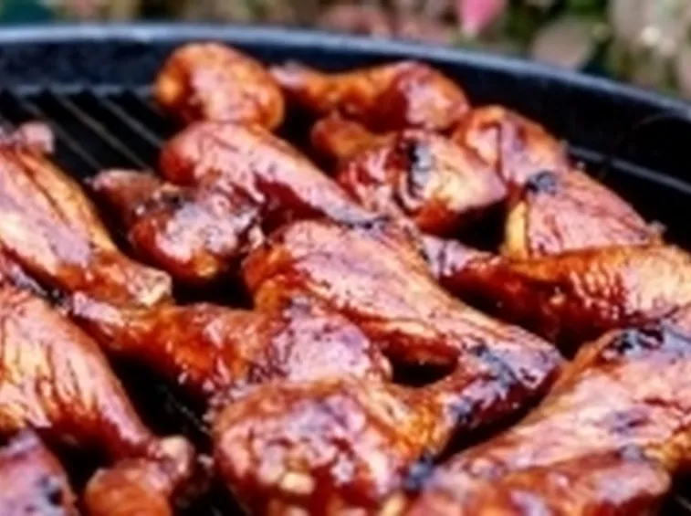 pollo su braciere.