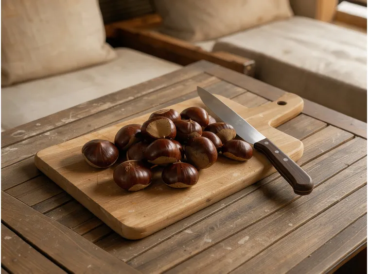 Scegliere le castagne e prepararle: incisione e ammollo