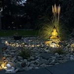 Faretti in giardino di pietre