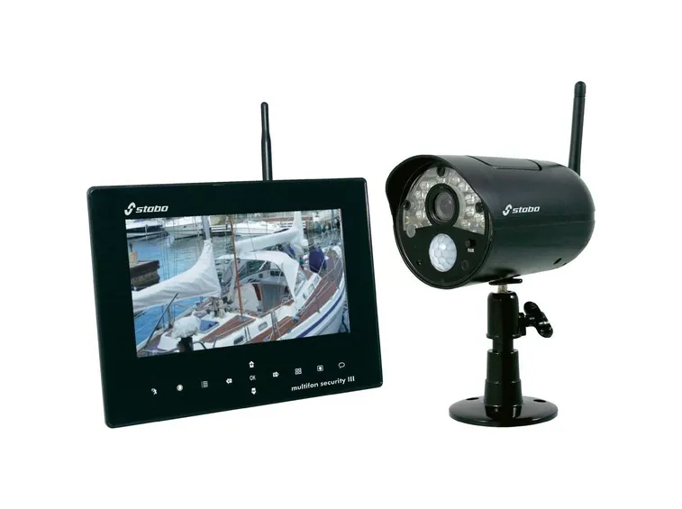 Kit per la videosorveglianza senza fili con monitor integrato nel DVR