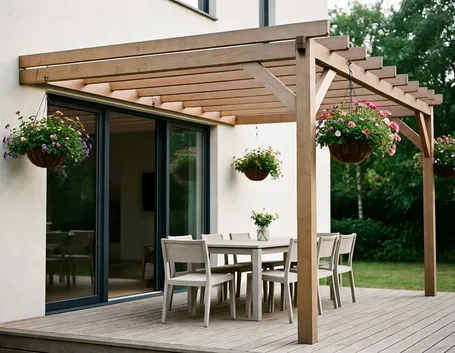 Esempio pergola addossata