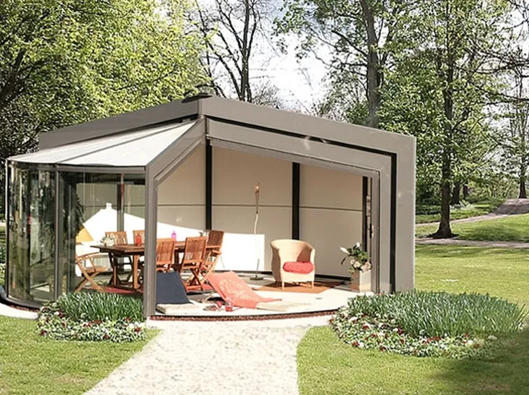Veranda esterna in metallo