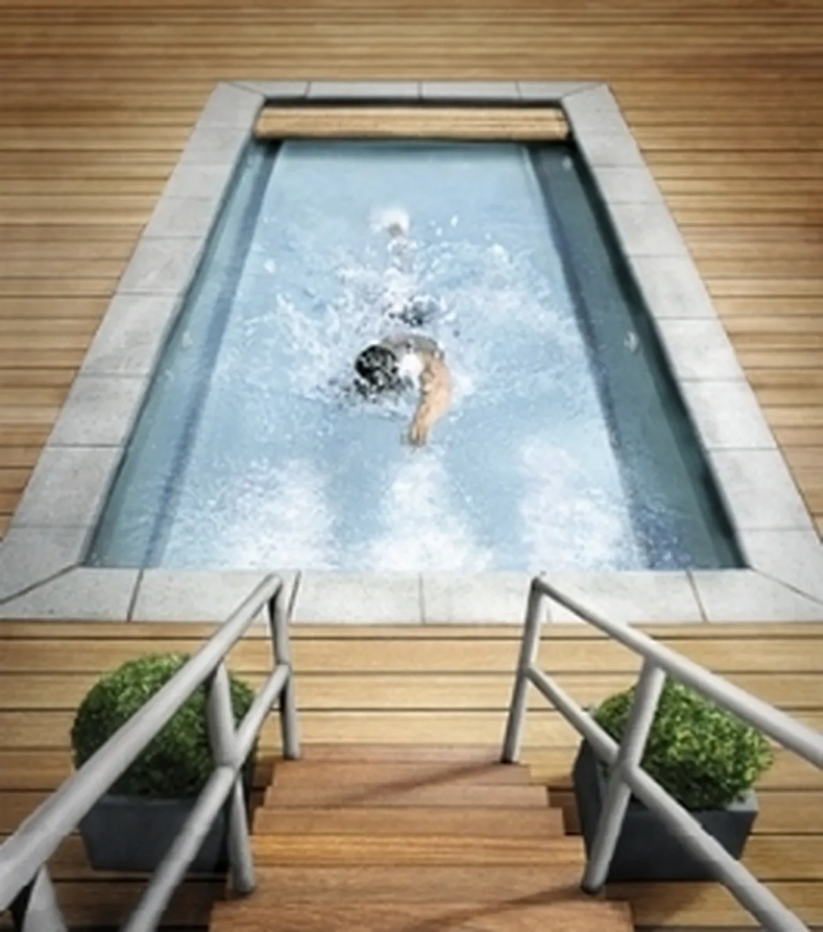 piscina in acciaio.