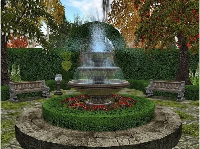 Fontana con giochi d'acqua