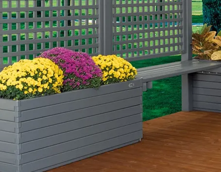 Fioriera in pvc con grigliato