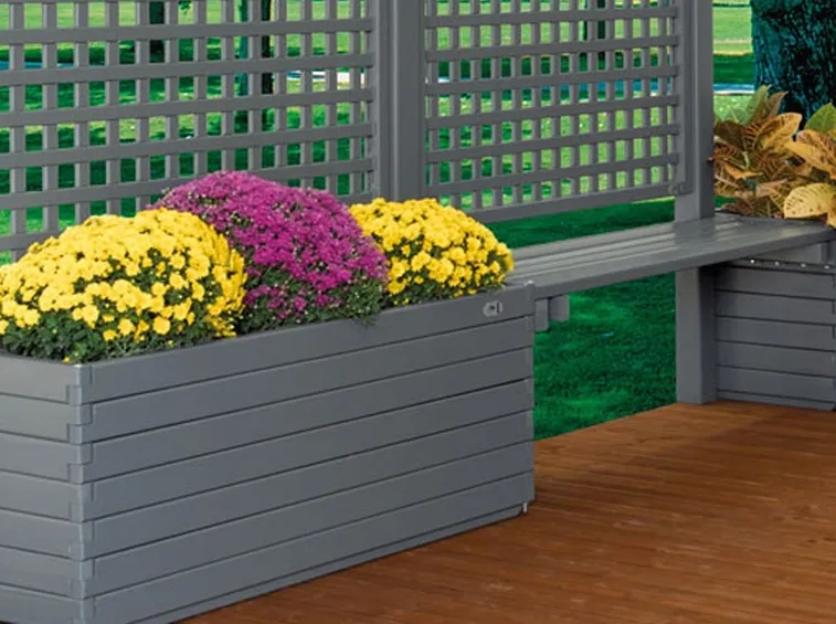 Fioriera in pvc con grigliato