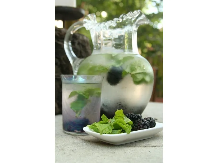 Un rinfrescante infuso alla menta con more