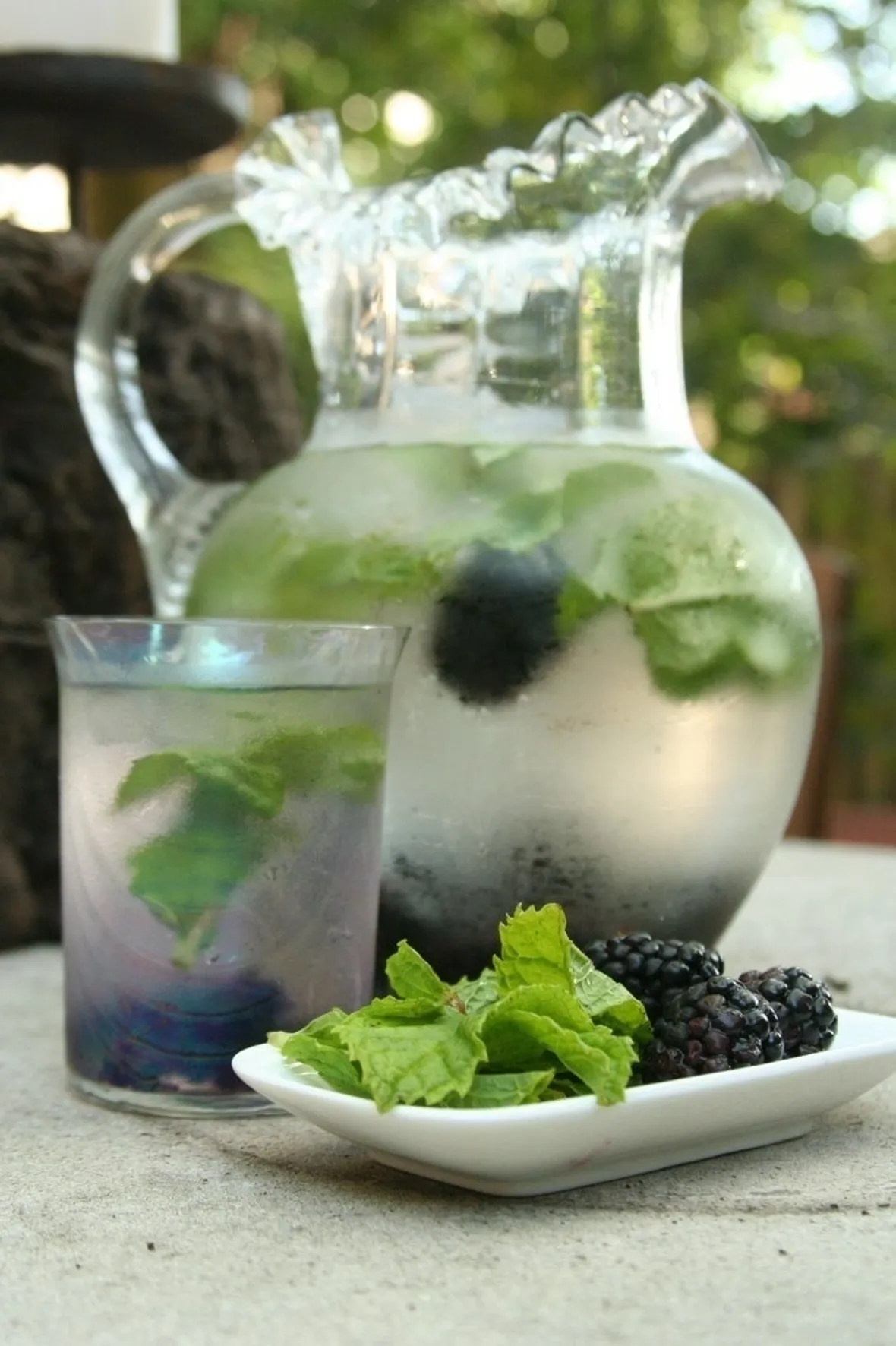 Un rinfrescante infuso alla menta con more