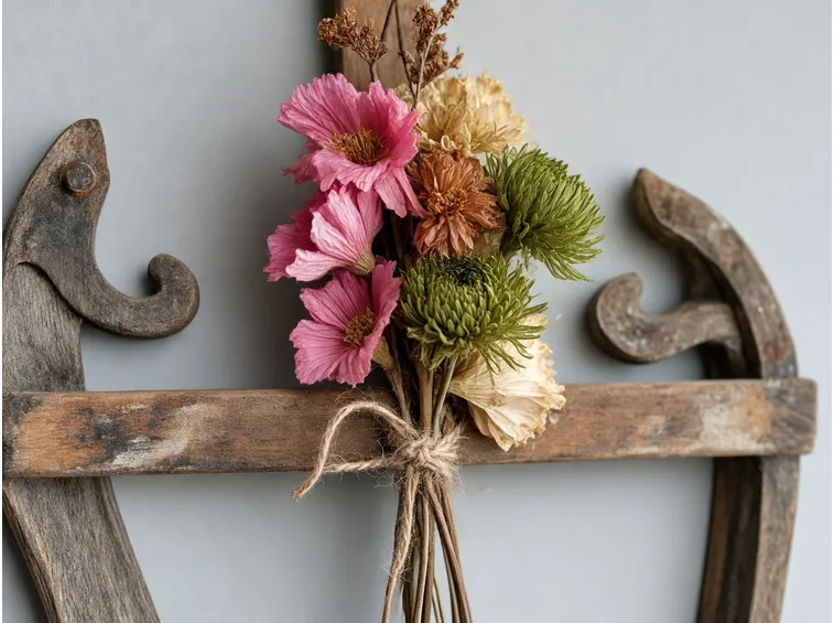 Composizione floreali di fiori secchi