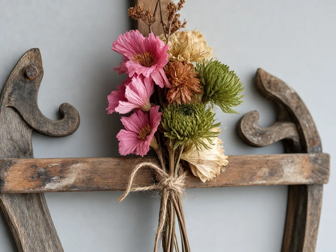 Composizione floreali di fiori secchi