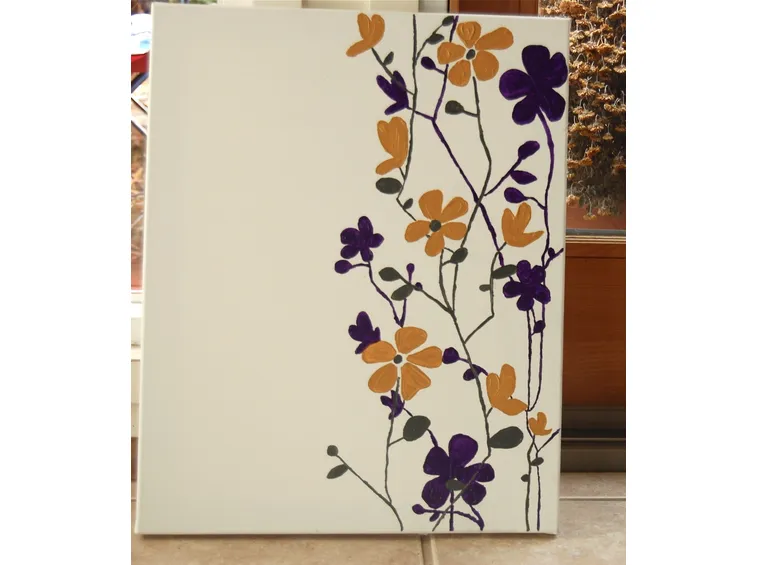 Quadretto con fiori dipinti