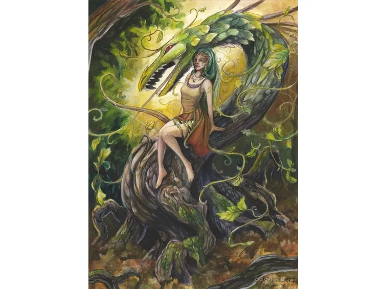 rappresentazione celtica dell'edera con il drago