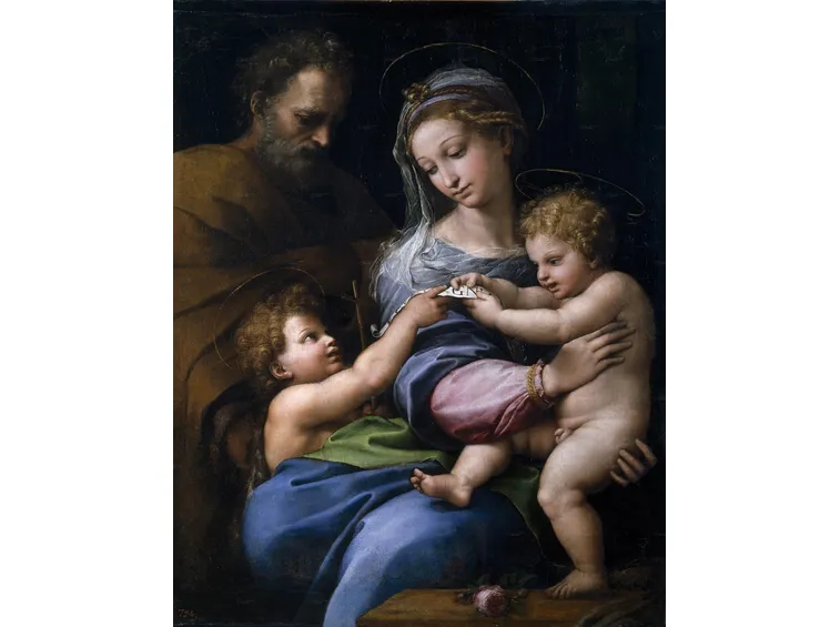 Madonna con rosa rosa