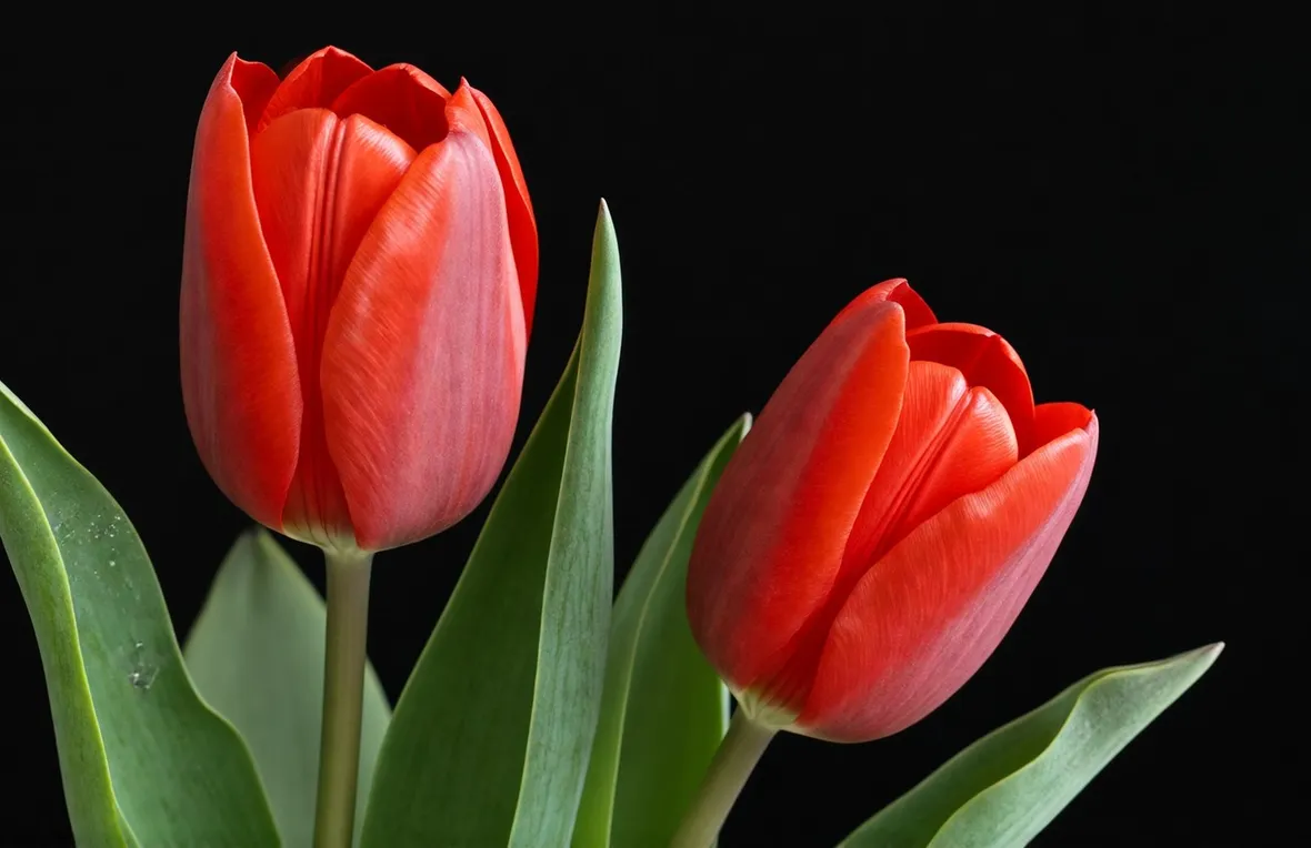 Coppia di tulipani scarlatti