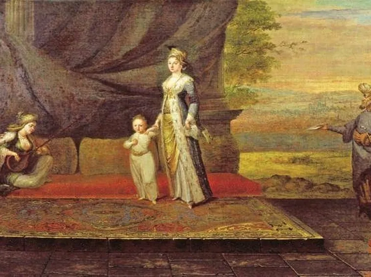 Dipinto raffigurante lady Montague, la prima teorizzatrice del linguaggio dei fiori