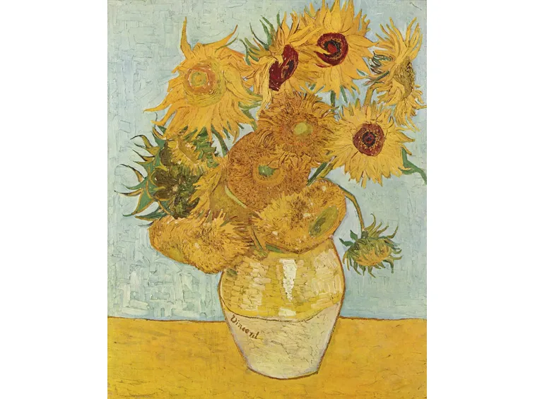 una delle tele di Vincent Van Gogh raffiguranti i girasoli