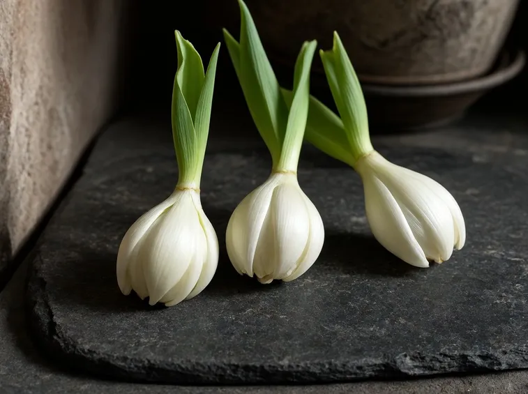 Bulbi di tulipano da cui sta sbocciando il fiore