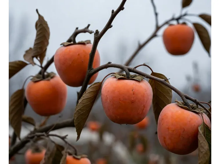 Gli alberi da frutto del cachi vaniglia d'inverno
