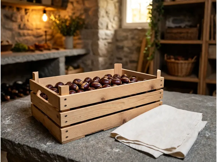 Conservare le castagne fresche: cassetta, sabbia e frigorifero
