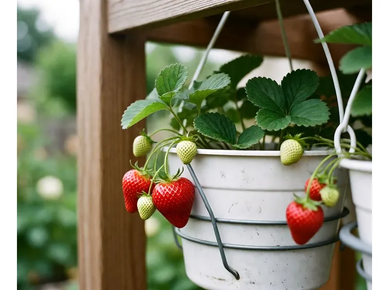 Fragole coltivate sul balcone