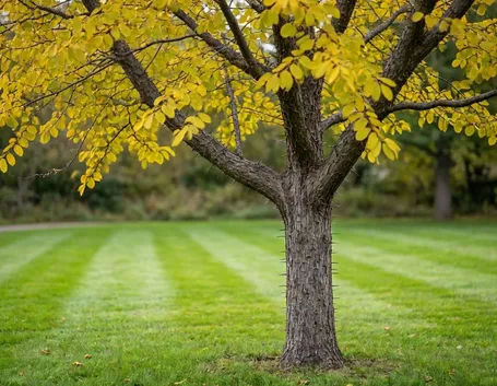 Esemplare di gleditsia in autunno