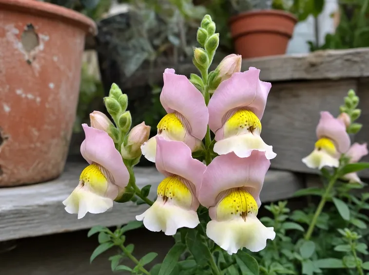 Una pianta di bocche di leone dai fiori variopinti