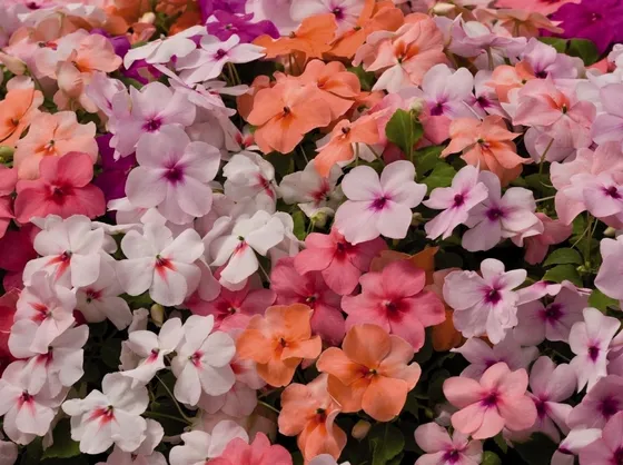 I bellissimi fiori di nuova guinea di diverse sfumature