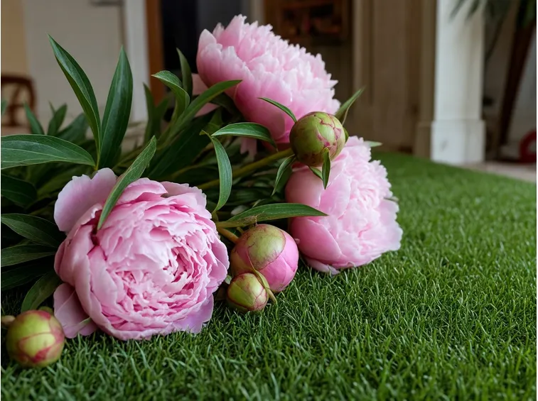 Fiori e boccioli di peonia