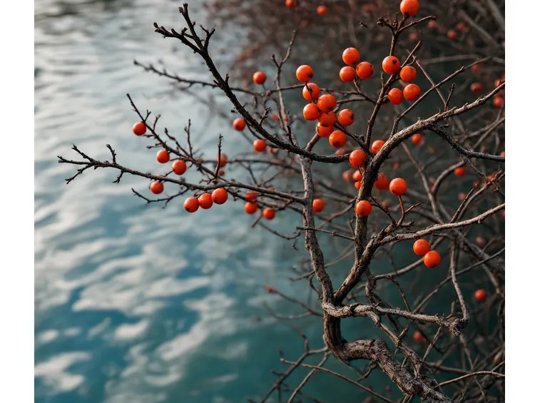 Bacche rosse di Ilex verticillata