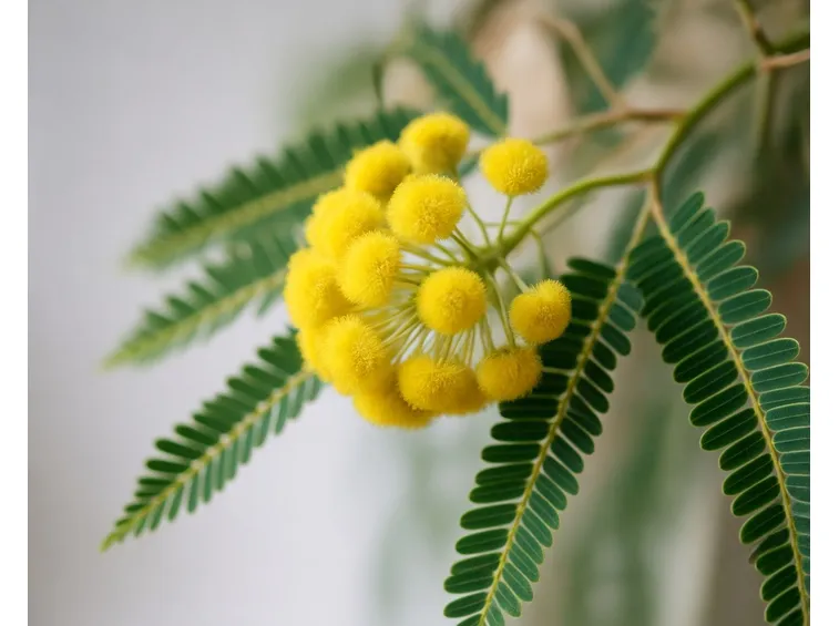 Un particolare dei fiori di mimosa