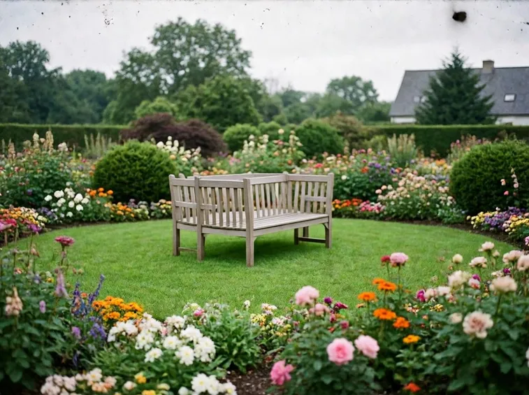 Piante sempreverdi e fiori da giardino