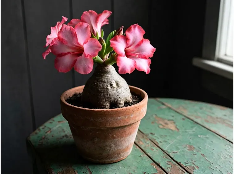 Un esempio di rosa del deserto nella varietà arabicum