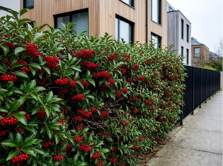 siepe di pyracantha rossa
