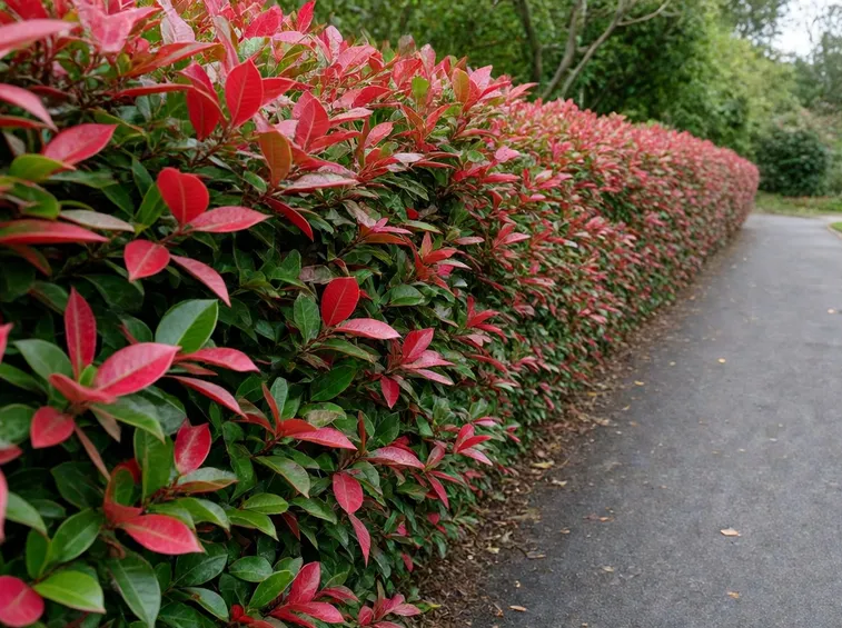 Una siepe di Photinia Red Robin