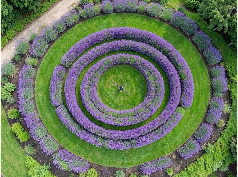 Labirinto di siepi di lavanda