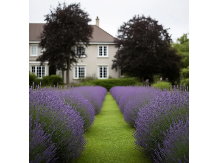 Siepi di lavanda in doppia fila