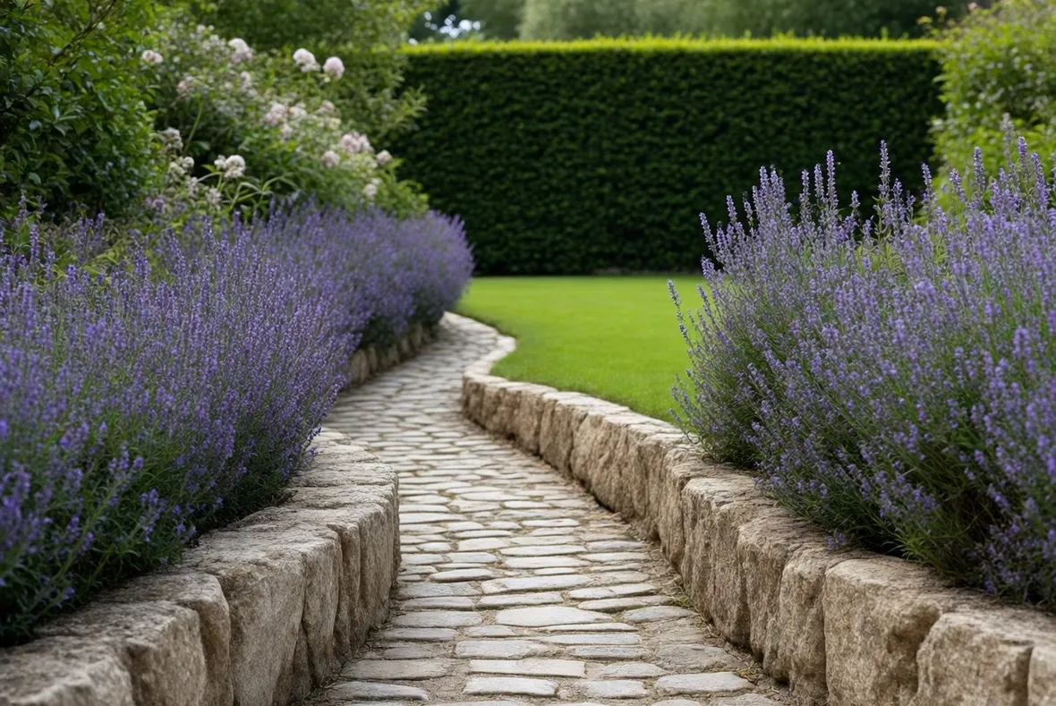 Graziosa siepe di lavanda