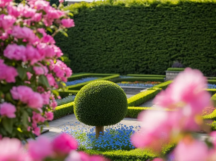 Giardino con siepe
