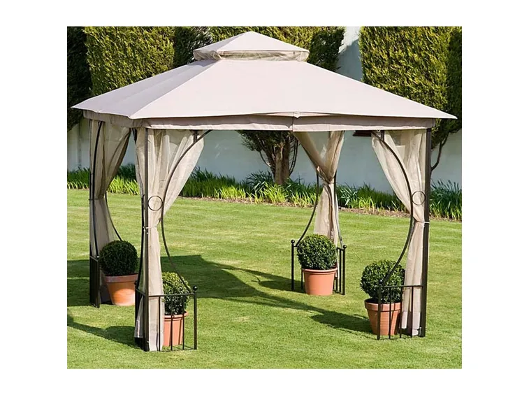 gazebo con copertura in tessuto