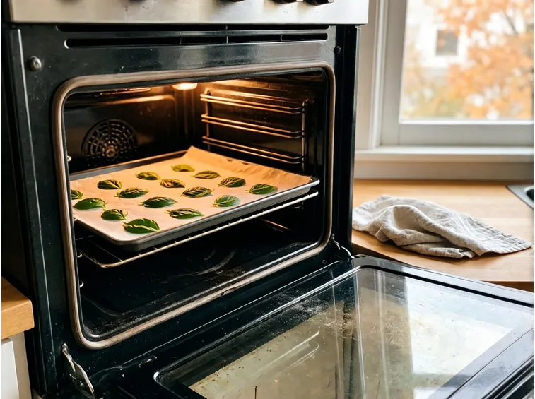 Essiccare il basilico in forno