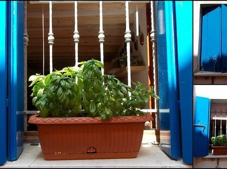 pianta di basilico in vaso