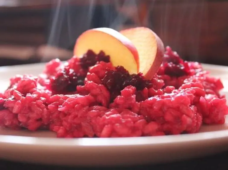 Risotto con barbabietola rossa