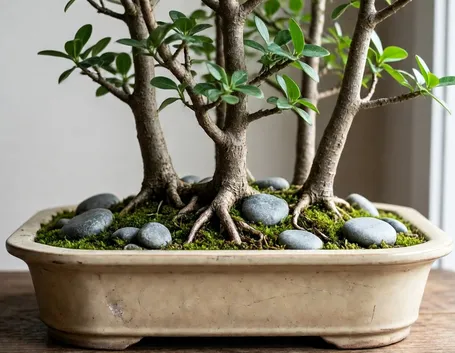 Esemplare di bonsai di Carmona microphylla