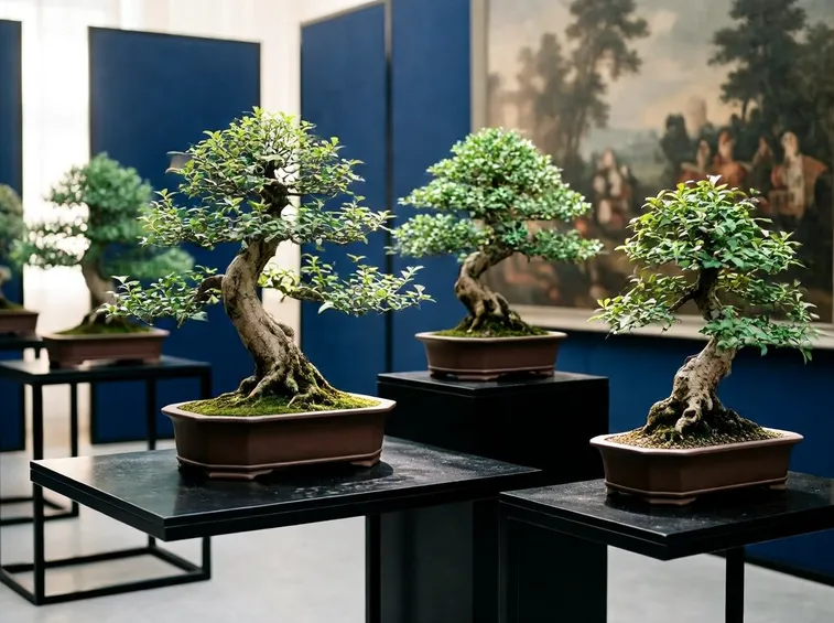 Una mostra di bonsai