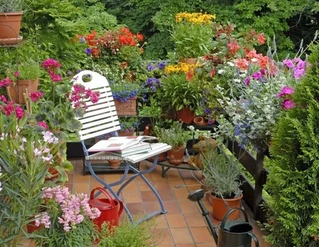 balconcino con piante