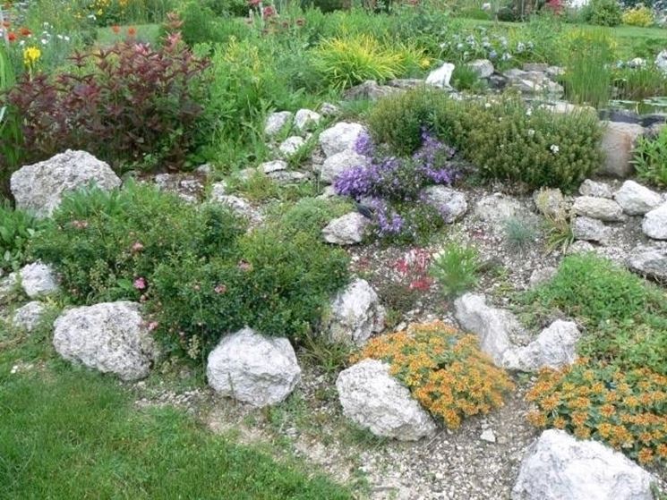 Giardino roccioso a effetto naturale